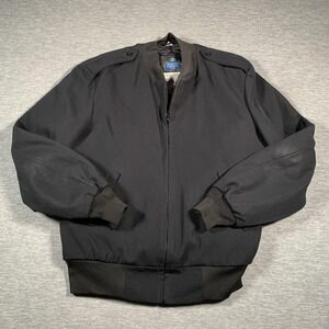 Neptune Garment Co Jacket‎ Mens 40 Black Bomber Zip Thinsulate Epaulets Flight